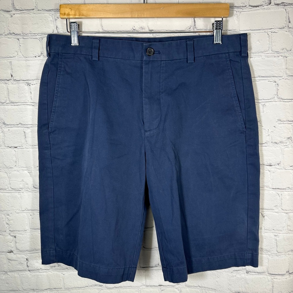 Brooks Brothers 346 Mens Navy Blue Chino Shorts 100% Cotton Size 34